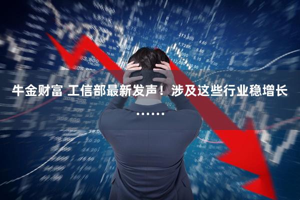 牛金财富 工信部最新发声！涉及这些行业稳增长……