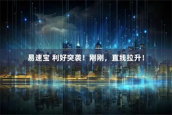 易速宝 利好突袭！刚刚，直线拉升！