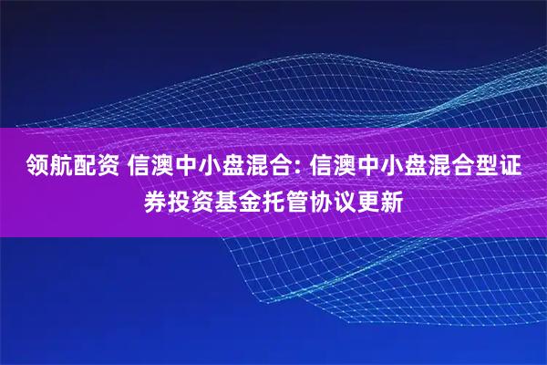 领航配资 信澳中小盘混合: 信澳中小盘混合型证券投资基金托管协议更新
