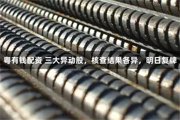 粤有钱配资 三大异动股，核查结果各异，明日复牌