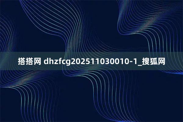 搭搭网 dhzfcg202511030010-1_搜狐网